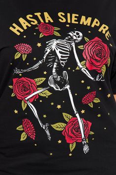 Available In Black. Tshirt Crew Neck Short Sleeve Front Screen Stretch 100% Cotton Imported | Hasta Siempre Skull Tee Shirt in Black size Small by Fashion Nova Skull Tee Shirt, Halloween Top, Skull Tee, Sweater Jumpsuit, Black Tee, Black Tshirt, Women Clothes Sale, Black Fashion, Fashion Nova