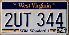 a license plate with the words west virginia on it's front and back side