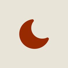 an orange crescent on a beige background with the moon in the middle and bottom half