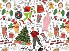 an image of christmas stickers on a white background