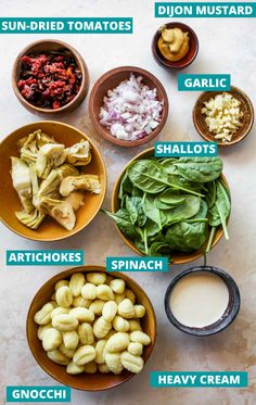 an image of different types of food in bowls