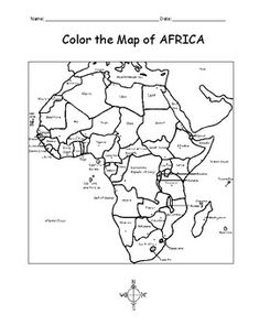 the map of africa is shown in black and white