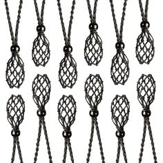 PRICES MAY VARY. Package contents: You will receive 12 pieces necklace cord empty stone holders in Black. Enough quantity to meet your different DIY needs or as a nice gift to share with your friends and families. Carefully crafted: these Empty Necklace Holder are mainly made of braided rope and woven by hand, carefully crafted with nice texture, won't easily break; They are also lightweight and skin-friendly, comfortable to wear, won't add burden to your neck, you can keep them for long-term us Stone Necklace Diy, Crystal Cage Necklace, Crystal Cage, Cage Pendant Necklace, Cage Necklace, Necklace Rope, Caged Necklace, Diy Jewelry Necklace, Woven Necklace