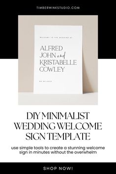 Make Elegant, Simple Wedding Welcome Signs at Home Elegant Wedding Welcome Sign, Elegant Simple Wedding