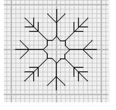 a cross - stitch pattern with the shape of a snowflake in black and white