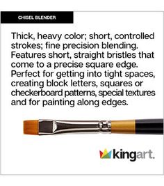 an advertisement for king art featuring a brush with the words,'this brush is designed for