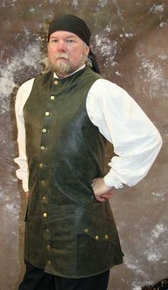 Jerkin Waistcoat Officer Leather Doublet, Leather Jerkin, Sca Costumes, Pirate Garb, Sca Armor, Leather Costume, Society For Creative Anachronism, Armor Medieval, Costume Pirate