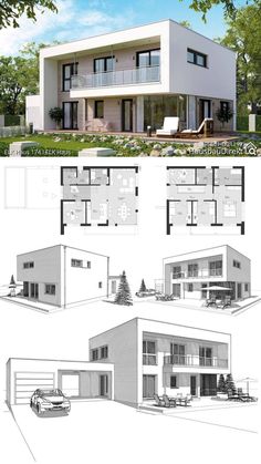 two story house plans with three levels and lots of room space for the living area