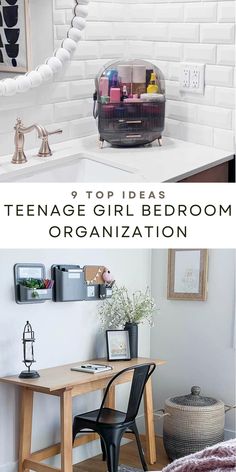 We are all about organized aesthetics around here! Check out these 9 ideas to organized you bedroom and bathroom Teen Bedroom Organization, Bedroom Organization Ideas