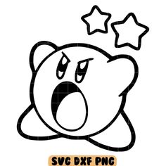 an angry looking cartoon character with stars on his head and the words svg dxf