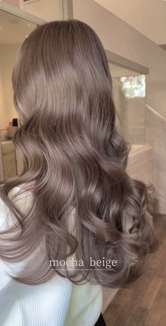 Mid Ash Brown Hair, Light Ash Brown Hair Blue Eyes, One Colour Hair Dye, Chocolat Greige Hair Color, Champagne Brown Grey Hair, Neutral Cool Hair Color, Silvery Brown Hair Color, Asian Ashy Brown Hair, Milk Tea Ombre Hair