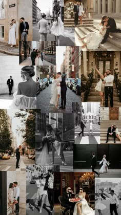 a collage of people and their wedding pictures