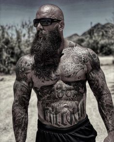 Symmetrical Tattoos, Tattoos And Beards, Haircuts For Balding Men, Bald Men With Beards, Mohawk Hairstyles Men, Viking Beard, Beard Hairstyle, Beard Lover