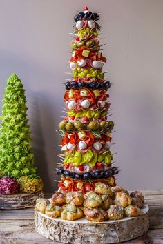 a christmas tree made out of different types of candies