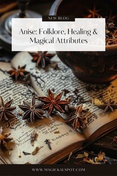 anise folklore, healing and magic attributes on top of an open book