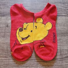 Nwot Fits Shoe Size 4-10 Material: 97% Polyester 3% Spandex Bundle To Save! Disney S, Disney Accessories, Red Yellow, Hosiery, Winnie The Pooh, Size 4, Socks, Women Accessories, Spandex