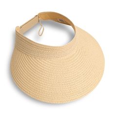 PRICES MAY VARY. Quality Materials, Exquisite Craftsmanship: This straw hats for women is crafted from natural straw and meticulously handwoven. The brim is tightly woven using a special technique, imparting excellent flexibility, making it resistant to easy breakage and creasing. This ensures the hat's optimal sun-shielding capabilities and durability. Comfortable Fit: This straw visor hat has a double-layer sweatband for breathability and softness, preventing forehead marks while absorbing swe Natural Hat With Uv Protection, One Size, Natural Color Hats With Uv Protection, Packable Curved Brim Straw Hat, Packable Straw Hat In Natural Color, Packable Straw Hat With Curved Brim, Straw Panama Hat With Visor For Travel, Packable Summer Hat In Natural Color, Straw Visor Hat For Travel, Summer Straw Boater Hat With Visor