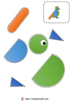 an image of cut out shapes to make a bird