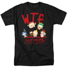 South Park Wtf Ultimate Smackdown Men's 18/1 Cotton Short-Sleeve T-Shirt Flash Tv Series, Hungry Hippos, Love Boat, Girl Superhero, Graphic Tee Shirts, Mens Graphic Tee, South Park, Cotton Shorts, Workout Shorts