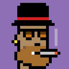 a pixel art style image of a man with a hat and tie