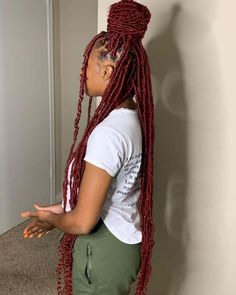 Red Dreadlocks, Dreadlocks Styles, Beautiful Dreadlocks, Faux Locs Hairstyles, Braids Hairstyles Pictures, Cute Box Braids Hairstyles, Hair Braid Videos, Pretty Braided Hairstyles, Locs Hairstyles