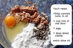 an egg, flour and other ingredients are on a plate with the words you'll need