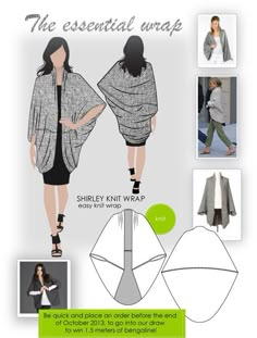 the essential wrap sewing pattern is shown with instructions to make it easy and stylish