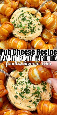 two pictures with different types of food in them and the words pull cheese recipe easy step by step instructions