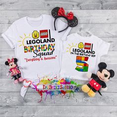 Legoland Birthday Shirt, Lego Birthday Shirt Family, Legoland Shirts For Family, Legoland Shirts, Legoland Birthday, Birthday Shirts For Adults, Custom Made T Shirts, Family Birthday Shirts, Lego Birthday