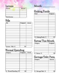 the printable worksheet for saving money is shown in black and white with watercolor