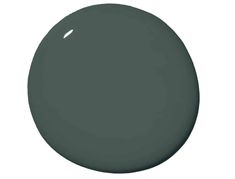 a round gray paint color on a white background, with the top half painted in dark grey