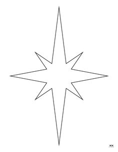 a black and white drawing of a star with four pointed points on it's side