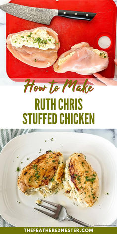 Indulge in the deliciousness of Ruth's Chris stuffed chicken recipe. Learn how to make this easy but fancy restaurant-inspired dish at home. Ruth Chris Chicken, Copycat Ruth’s Chris Stuffed Chicken, Houlihans Stuffed Chicken Recipe, Ruth’s Chris, Ruth Chris Recipes, Ruth Chris Stuffed Chicken, Ruth Chris Stuffed Chicken Recipe, Stuffed Chicken Recipe, Healthy Turkey Recipes