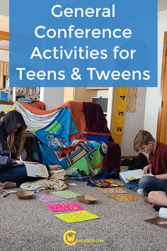 two children are sitting on the floor with their books and papers in front of them