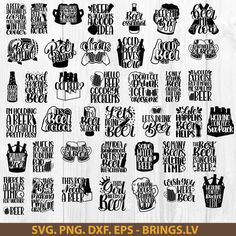 svg files for cutting and other crafting items including mugs, hotdogs,