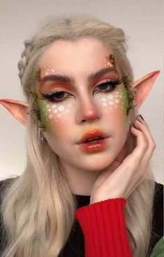 Fairy Costume Makeup, Halloweenský Makeup, Fairy Cosplay, Forest Elf, Halloween Makeup Inspiration, Fairy Makeup, Elf Makeup, Fx Makeup