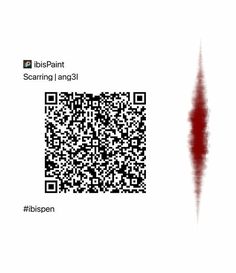 a qr code is shown in front of a white background with an image of a red line