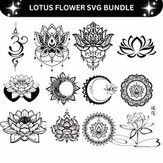 Elevate your crafting projects with this exquisite Lotus Flower SVG Bundle! Perfect for anyone interested in Hinduism, meditation, or chakra healing, this bundle includes a collection of Lotus Clipart and Lotus Cut Files for all your creative needs. Add a touch of serenity to your designs with these intricate Lotus Silhouettes, ideal for use with your Cricut machine. Instantly download this bundle and start incorporating the calming presence of the lotus flower into your artwork today! Hinduism Meditation, Lotus Silhouette, Lotus Flower Outline, Lotus Flower Svg, Lotus Clipart, Lotus Svg, Moon Lotus, Flower Clipart Png, Celestial Tattoo