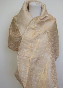 Elegant Raw Silk Shawl Dupatta, Formal Festive Silk Shawl, Elegant Festive Pashmina Shawl In Raw Silk, Elegant Dupatta Shawl For Celebration, Gold Silk Pashmina Shawl For Wedding, Elegant Shawl Dupatta For Celebration, Elegant Gold Dupatta For Ceremonial Occasions, Silk Shawl For Wedding, Elegant Ceremonial Shawl