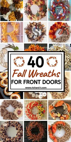 40 fall wreaths for front doors that are easy to make and great for any season