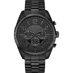 High performance chronograph in stainless steel with black ion-plated finish complete with multi-layer black dial, luminous hands, calendar, small sweep, and double-press fold-over clasp. Bulova Mens Watches, Stainless Bracelet, Bulova Watches, Mens Chronograph, Best Watches For Men, Chronograph Watch Men, Watch Model, Stainless Steel Band, Black Stainless Steel