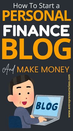 the cover of how to start a personal finance blog and make money, with an image of a man on a laptop