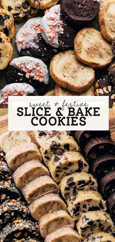 sliced and bake cookies with text overlay that reads sweet pastry slice and bake cookies