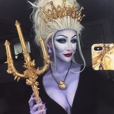 Costume Family Of 4, Ursula Makeup, Little Mermaid Makeup, Disney Villain Costumes, Mermaid Character, Mermaid Makeup Tutorial, Diy Tiara, Little Mermaid Characters