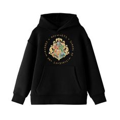 He'll love the cool style of this Boys 8-20 Harry Potter Hogwarts Crest Hoodie. He'll love the cool style of this Boys 8-20 Harry Potter Hogwarts Crest Hoodie.  Crewneck Long sleevesFABRIC & CARE Cotton / Polyester Machine wash Imported Size: Large. Color: Black. Gender: male. Age Group: kids. Hogwarts Crest, Harry Potter Hogwarts, Hogwarts, Cool Style, Harry Potter, Black