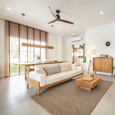 the living room is clean and ready for guests to use it as an entertainment area