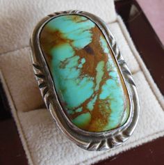 Old Pawn Navajo Long Sterling Silver Manassa Turquoise Pinky Ring Jewelry Wishlist, Turtle Pendant, Desert Rose, Pinky Ring, American Jewelry, Native American Jewelry, Turquoise Gemstone, Turquoise Jewelry, Western Fashion