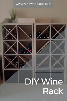 a wine rack is shown with the words diy wine rack