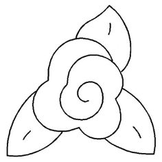 a drawing of a flower with leaves on it