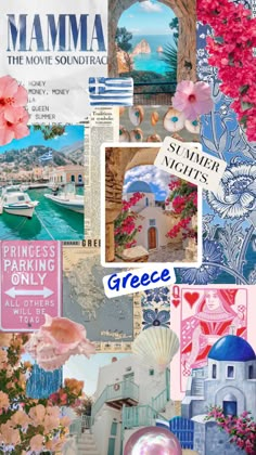 Cute Collages, Iphone Wallpaper Preppy, Collage Wallpapers, Wallpaper Preppy, Greece Summer, Wallpaper Iphone Summer